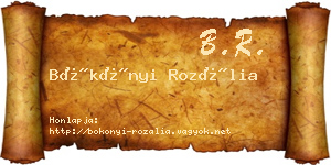Bökönyi Rozália névjegykártya