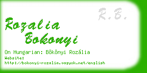 rozalia bokonyi business card