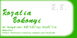 rozalia bokonyi business card